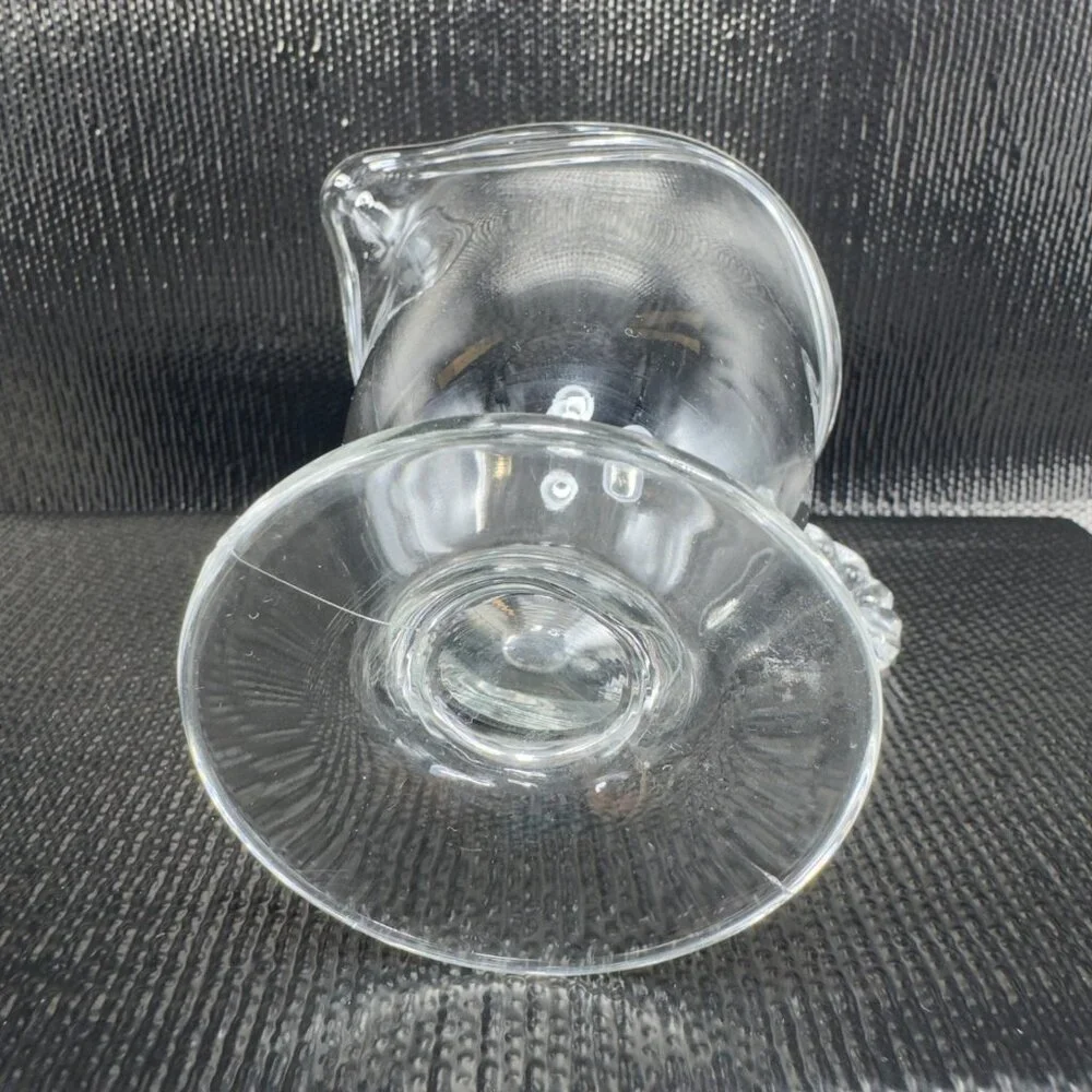 1930s Fostoria Coronet Clear Glass Creamer Small Pitcher Manganese 365nm UV Glow